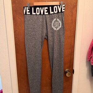 LoveFit HeatherGray Leggings Size NA READ DESC Victoria’s Secret Love Pink vibes